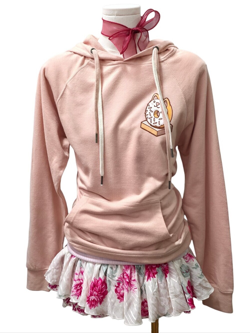 Baggy Oversized Pink Cat Donut Hoodie